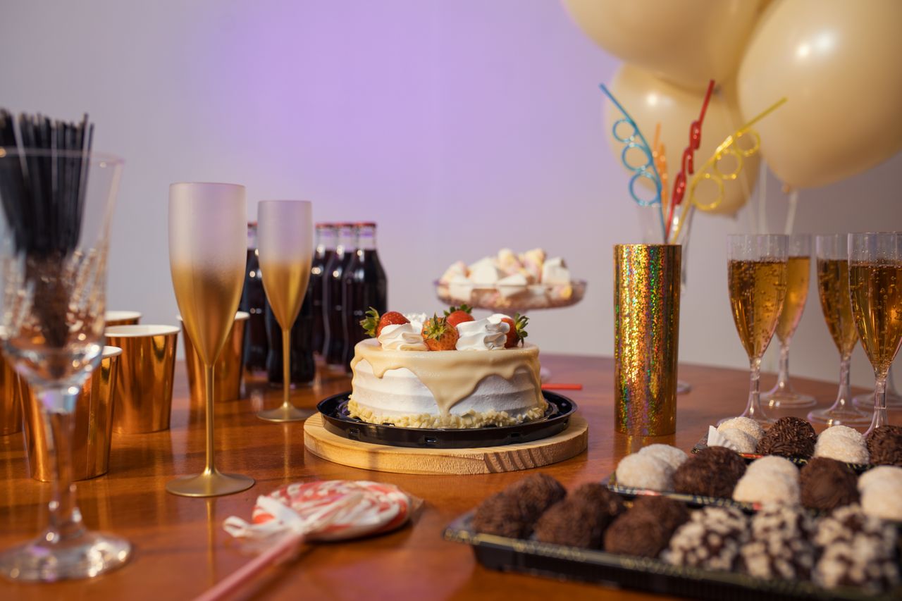 Torta de cumpleaños con velas